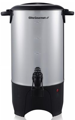 Elite Gourmet CCM040 Stainless Steel 40 Cup Coffee Urn Removable Filter For Easy Cleanup, Two Way Dispenser with Cool-Touch Handles Electric Coffee Ma