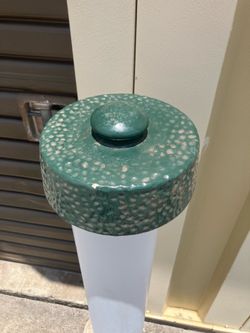 Vintage MC Green Textured Ceramic Lid