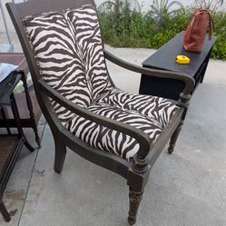 Large zebra arm chair