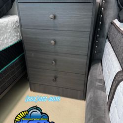 Four Drawer Grey Compressed Chest Dresser 