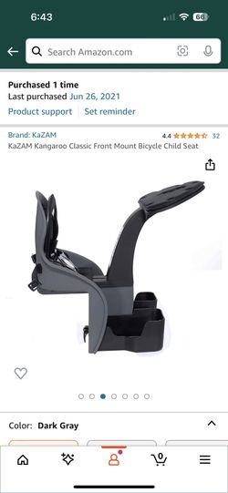 KaZAM Kangaroo Classic Front Mount Bicycle Child Seat