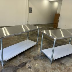 Brand New Stainless Steel Heavy Duty Work Tables NSF 