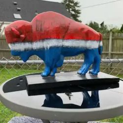 The Red White And Blue Buffalo Statue