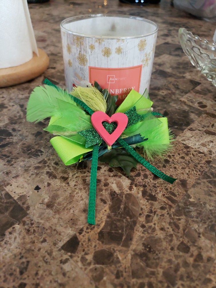 Hair Bow Handmade Grinch Inspired