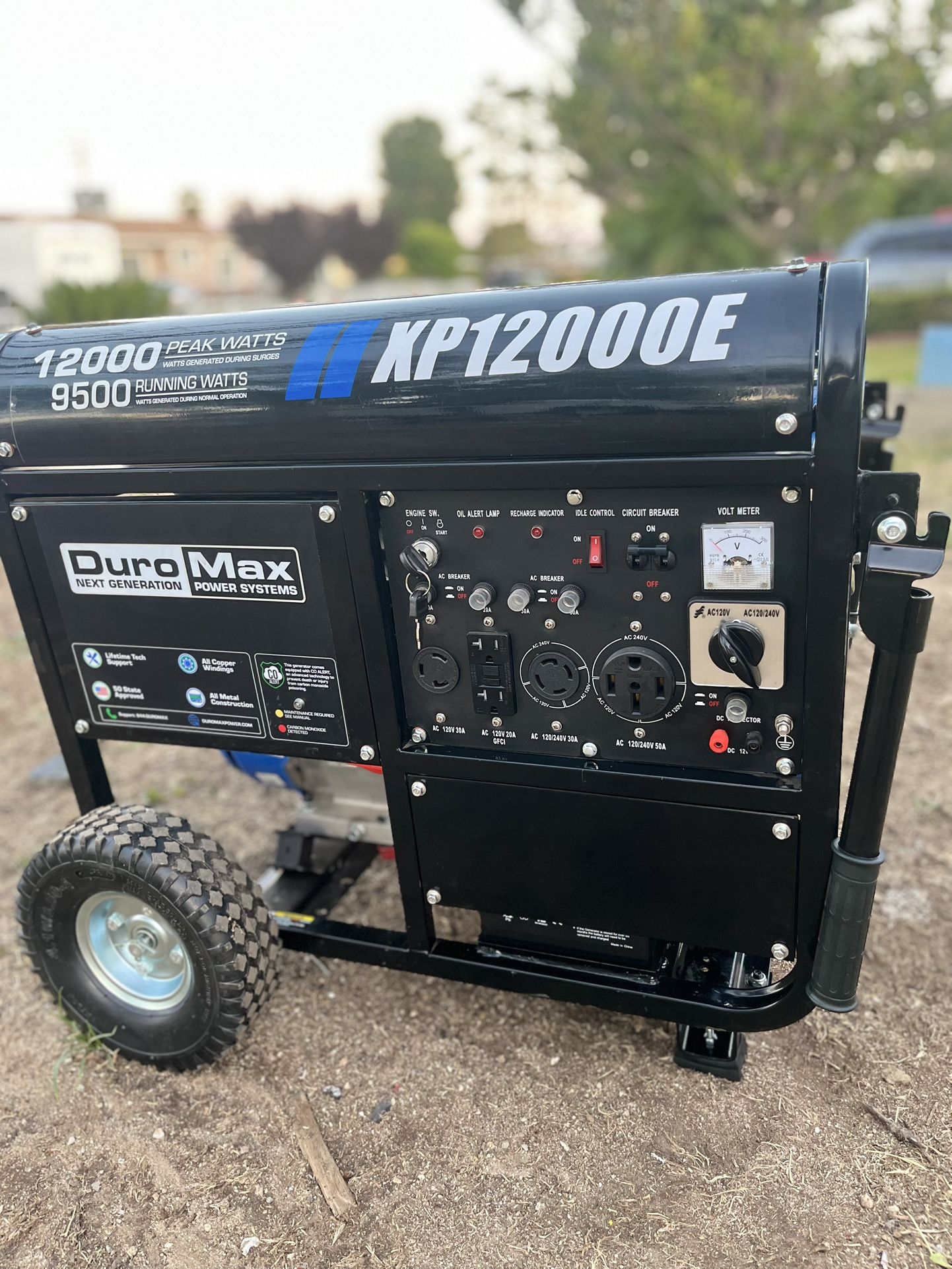 DUROMAX 12,000-Watt/9,500-Watt 457 cc Electric Start Gas Portable Home...