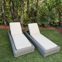 Set of two Restoration Hardware PROVENCE ADJUSTABLE CHAISE lounge chairs. Pool deck chair. Outdoor chaise. RH
