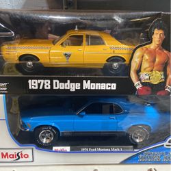Greenlight 1978 Dodge Monaco Taxi City Cab Co. Yellow Rocky III (1982) Movie 1/24 Diecast Model Car