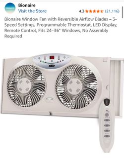 Bionaire Window Fan Reversible