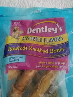 Dog Treat Dentley s Rawhide Knotted Bones beefhide for Sale in