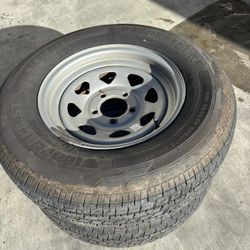 205/75/15 D Rated Trailer Tires/wheels Almost New 