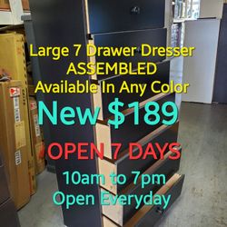 New Tall Black Assembled 7 Large Drawer Dresser Chest Available In Other Colors Come Visit Our Store In Paramount 