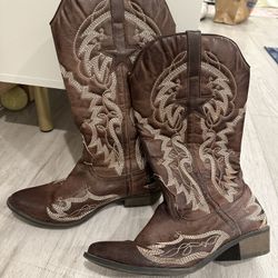 Brown Cowboy Boots - $10