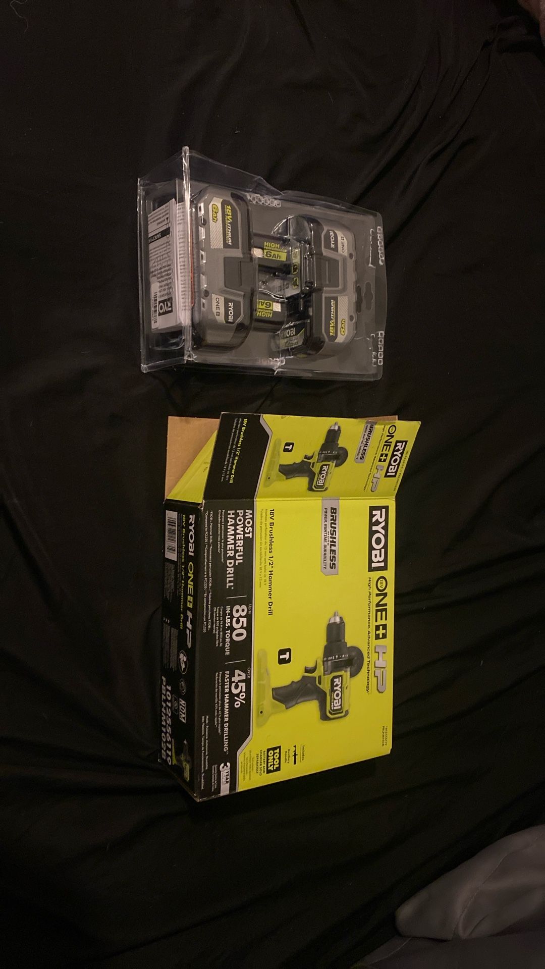 Ryobi Hammer Drill + Two Batteries 
