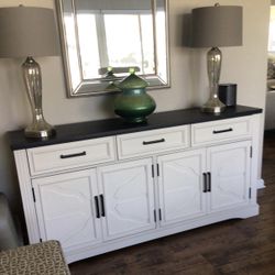 Large Buffet 66” SideBoard/Buffet Table/Coffee Bar/Wine Bar/Storage Cabinet-Dining/Living Room