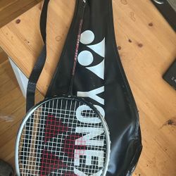 badminton racket and some shuttles 