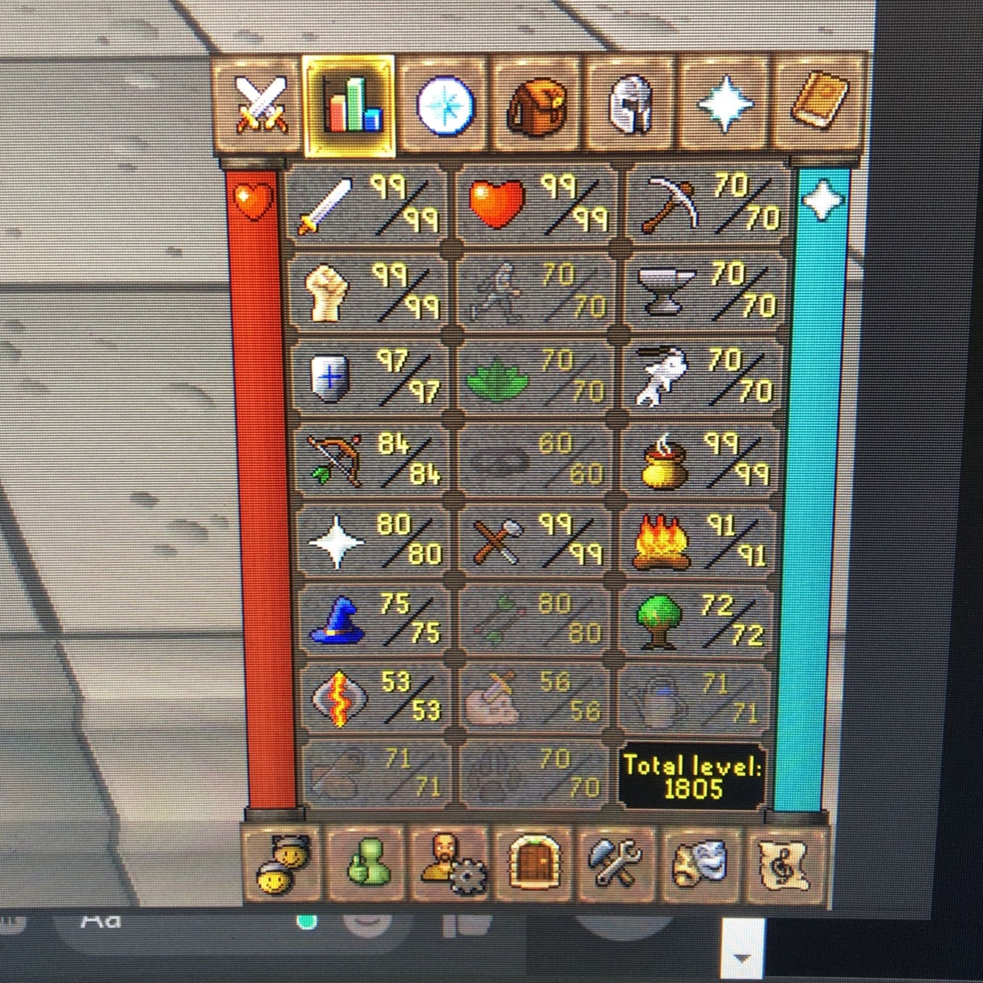 OSRS MAIN - 1800+ TTL - 5 99’s