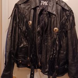 FMC Womens Motorcycle Leather Jacket Size 2XL