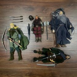Vintage Lord Of The Rings The Fellowship Of The Rings Action Figure Toy Lot