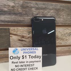 Apple IPhone 8+ 64gb Unlocked  PAYMENTS AVAILABLE WITH NO CREDIT NEEDED  HASSLE FREE EXPERIENCE  GET IT TODAY  $1 DOWN 