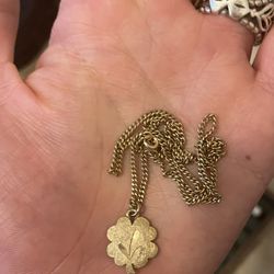 12k GF 18” Four Leaf Clover Necklace Vintage