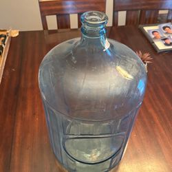 Vintage 5 Gallon LITE BLUE GLASS Water Jug Antique 