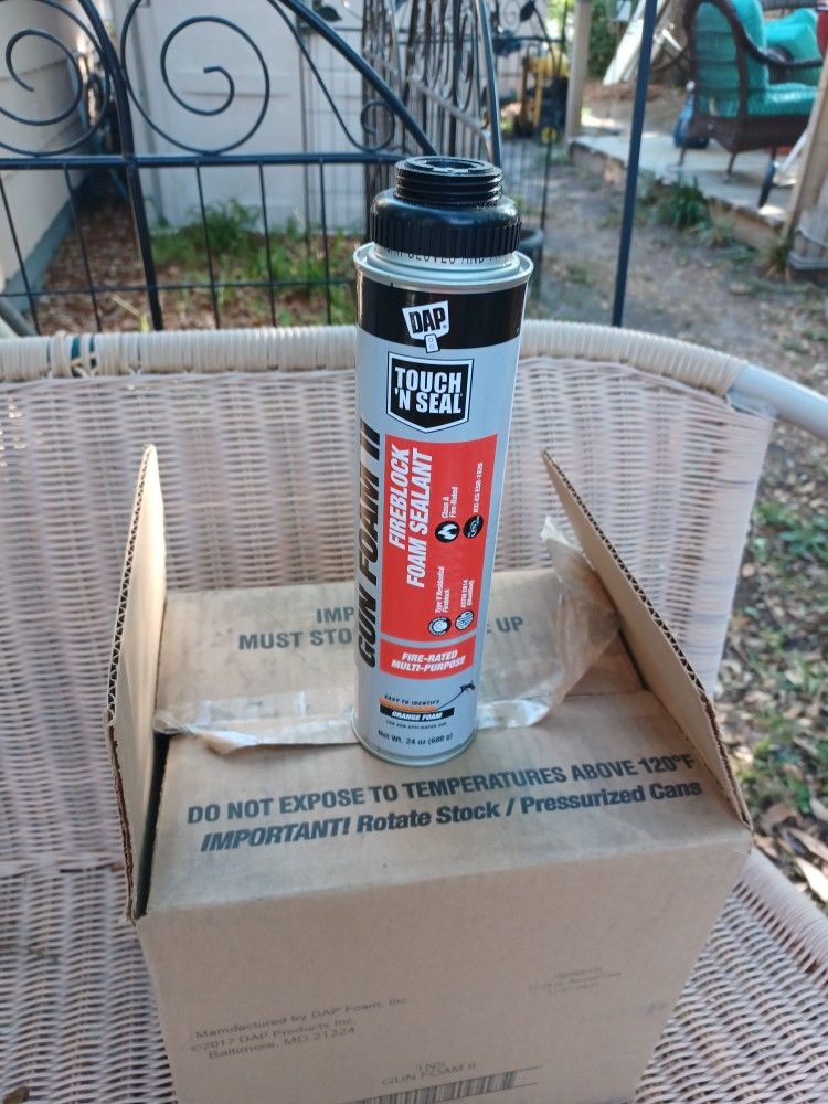 Dap Fireblock Expandable Foam 12 Cans No Gun.