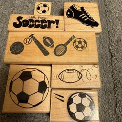 Soccer / Sports Wood Rubber Stamps
