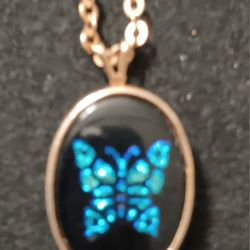 Avon Signed Butterfly Necklace 