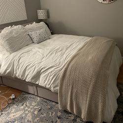 Storage Queen Bed and Beauty Rest Queen Pillowtop Mattress-CAN BE SOLD TOGETHER OR SEPARATE