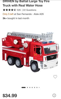 DRIVEN by Battat Large Toy Fire Truck
