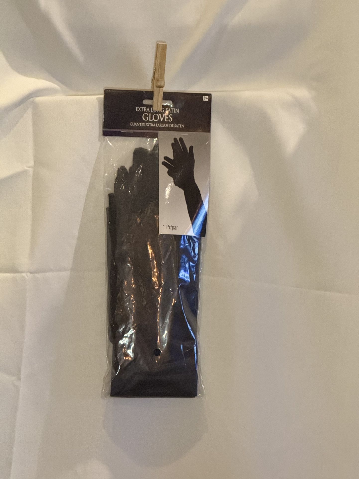 Extra Long Black Satin Gloves