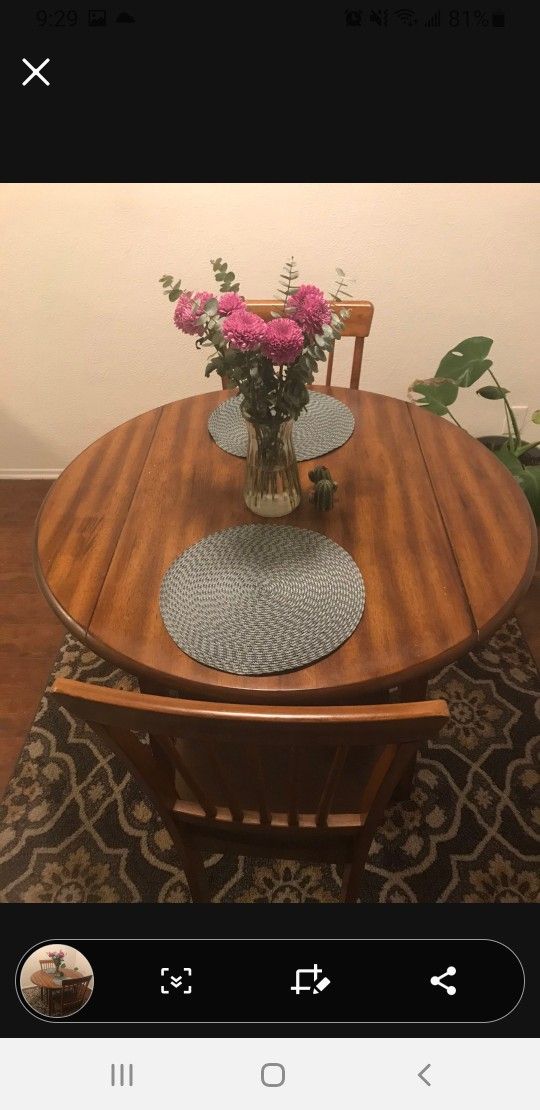 Small Wood Kitchen Dinette Table
