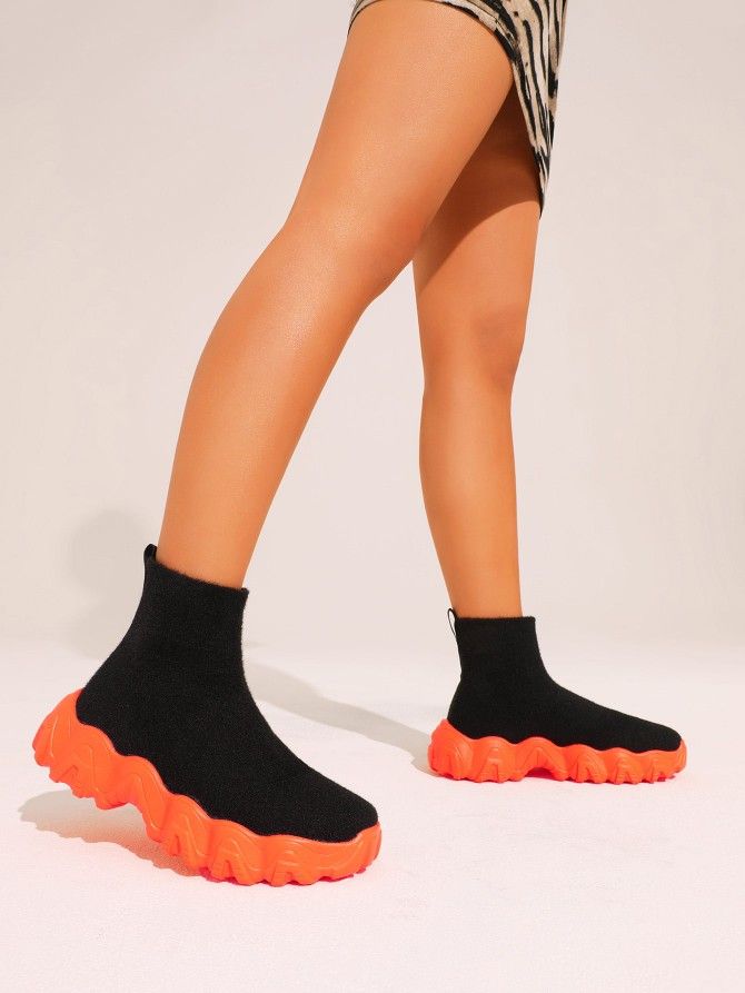 brand new women  booties All size Black and orange 
