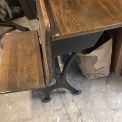 Small Vintage Desk With Seat 