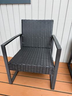 Black Wicker Outdoor Patio Chair