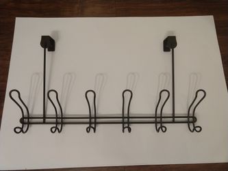 Over the door 6 hooks for clothes or bags