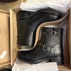 New - Women's Steve Madden Black Leather Boots-Size 8.5