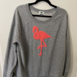Old Navy Women’s Pink Flamingo Sweatshirt 