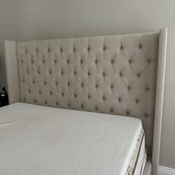 Pristine California King Tufted Upholstered Bed Frame - Kept in Plastic!