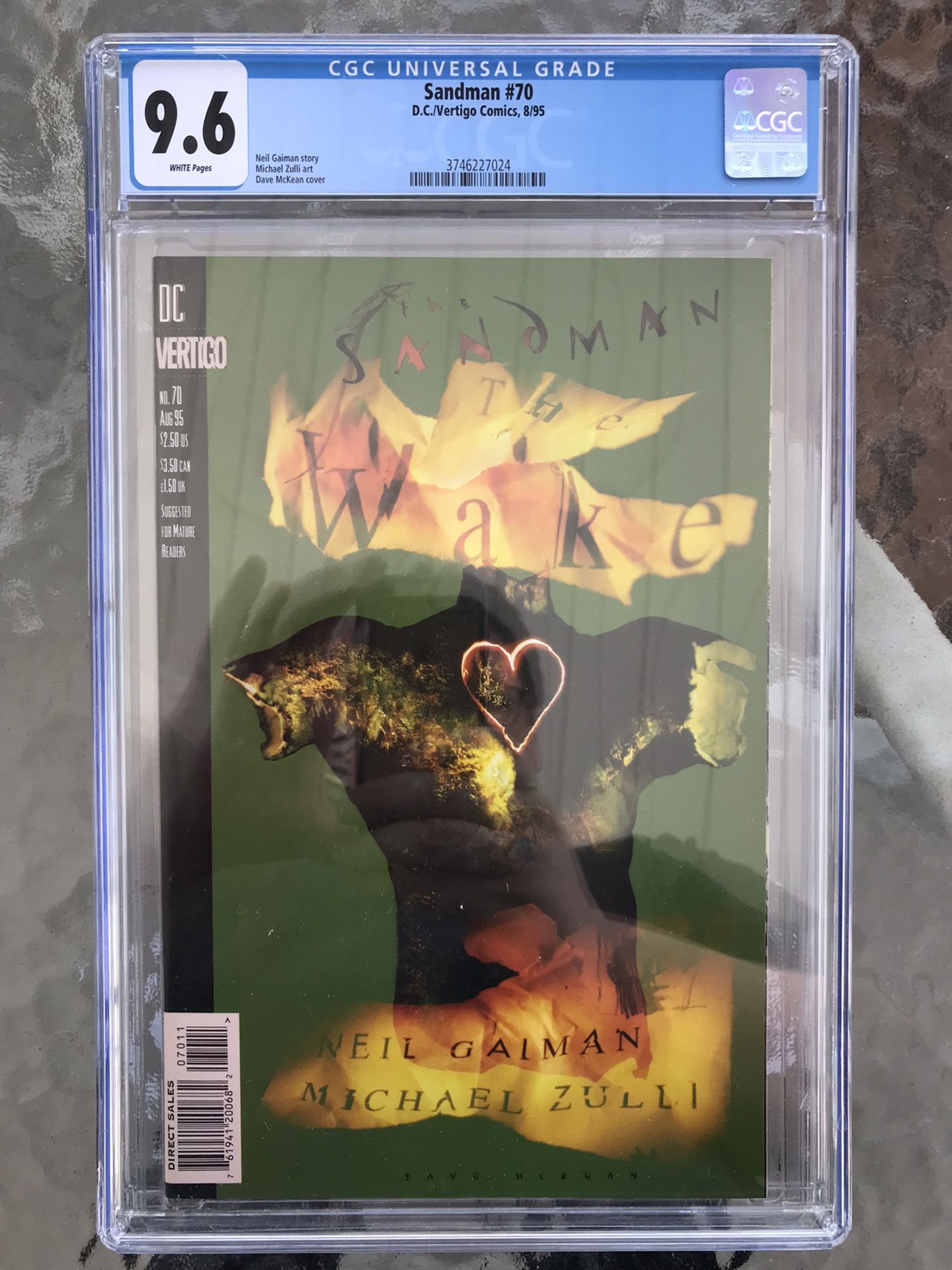 Sandman #70 (1995) CGC 9.6 — White Pages; Dave McKean Cover; Neil Gasman