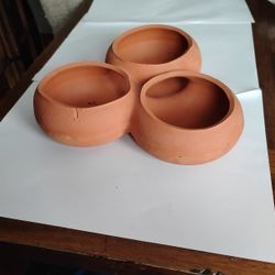 Triple Chamber Terracotta Pottery 