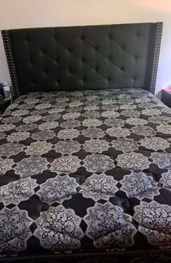 Queen headboard,mattress&box spring