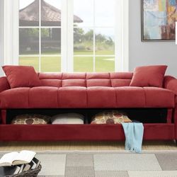 Lorenzo Collection Adjustable sofa bed-microfiber-available in red Now 529.00 Free Delivery 🚚 