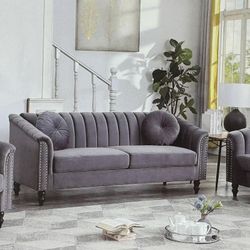 Modern Style Microfiber Three Piece Couch Set 
