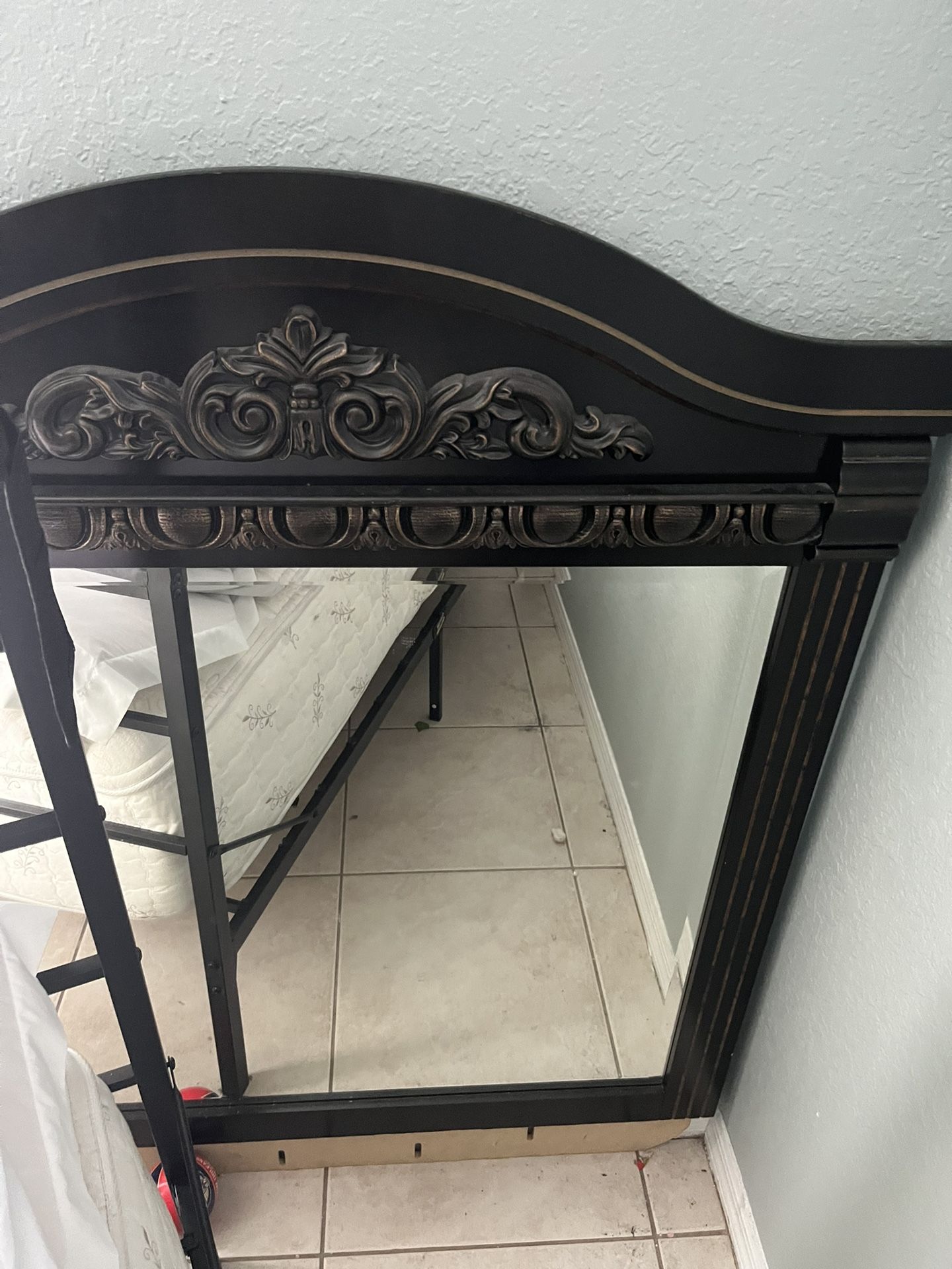 Dresser with mirror ; Chest; Queen Box spring And Mattress