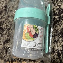 FENGFresh-keeping Box Kitchen Portable Double-layer Salad Storage Box Grains And Dry Goods Compartment Storage For Tank Plas-240523