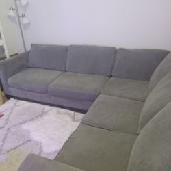 Gray Deep Seated Sectional Sofa