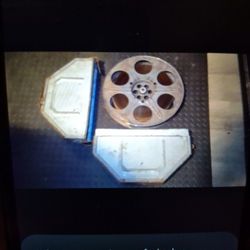 Vintage Goldberg Bros. 15" Metal Movie Reel With Metal Case*MAKE OFFER*
