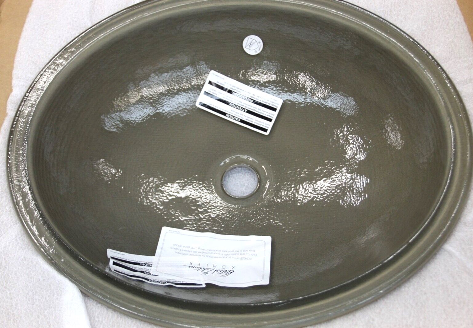 New KOHLER 2741-G3-B11 Artist Editions Whist Undermount Glass Sink Opaque Doe Ice