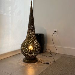 36 Inches Height Brass Floor Lamp Moroccan Antique Handmade Vintage Light